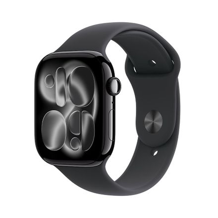Apple Watch Series 11 GPS + Cellular 42mm Klavírny čierny hliník s čiernym športovým remienkom - M/L