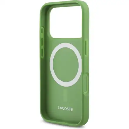 Lacoste Iconic Petit Pique MagSafe kryt + peňaženka iPhone 17 Pro zelený