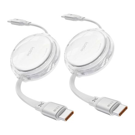 iOttie kábel 100W Retractable USB-C Cable 2 Pack - White