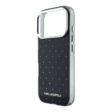 Karl Lagerfeld IML Rhinestones Allover kryt iPhone 18 Pro čierna