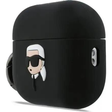 Karl Lagerfeld 3D Logo NFT Karl Head Silikonové Púzdro pre AirPods 3 Pro čierne