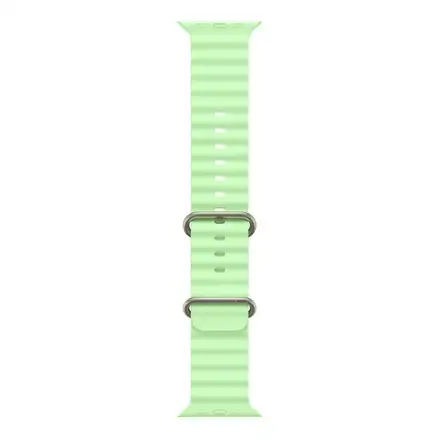 Apple Watch 49mm Neon Green Ocean Band - Natural Titanium Finish