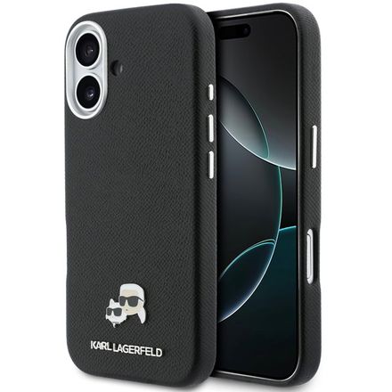 Karl Lagerfeld PU Karl and Choupette Heads Pins MagSafe kryt iPhone 17 čierny