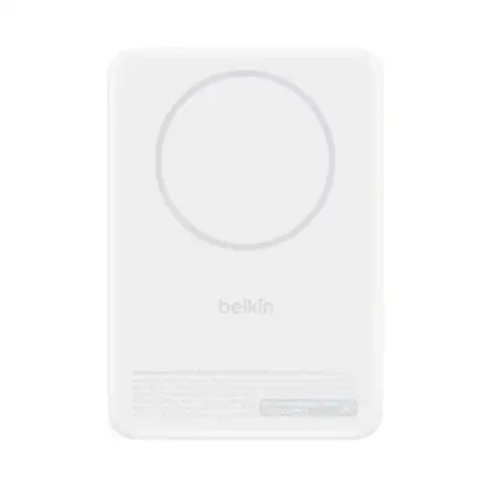 Belkin Boost Charge Slim Magnetic Powerbank 5K with Qi2 - White
