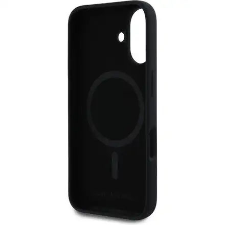 Karl Lagerfeld Liquid Silicone Karl and Choupette MagSafe kryt iPhone 16 čierny