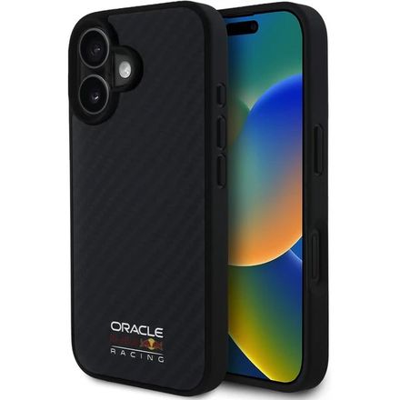 Red Bull Carbon Shiny MagSafe Zadný Kryt pre iPhone 16 čierny