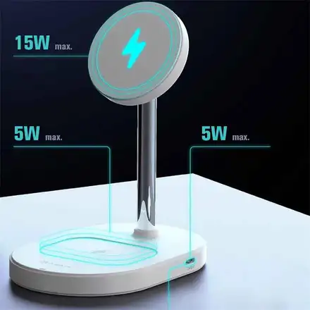 Adam Elements Omnia M2+ Magsafe 2+1 Wireless Charging Station - White