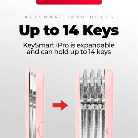 KeySmart iPro s Apple Find My - organizér kľúčov - ružový