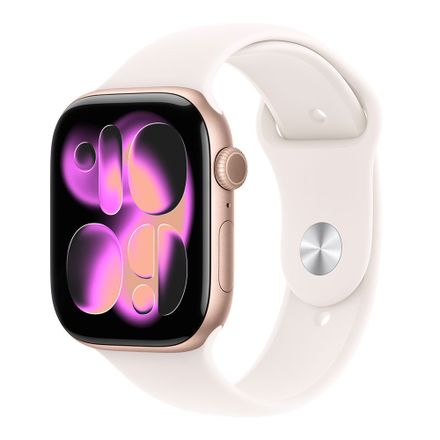 Apple Watch Series 11 GPS 46mm Ružový zlatý hliník so svetlo ružovým športovým remienkom - M/L