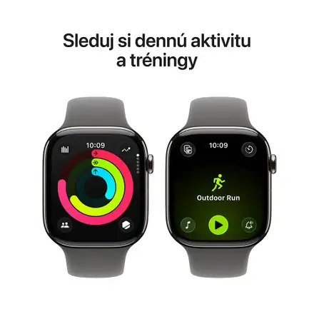 Apple Watch Series 11 GPS + Cellular 42mm Prírodný titán s kamenno sivým športovým remienkom - S/M