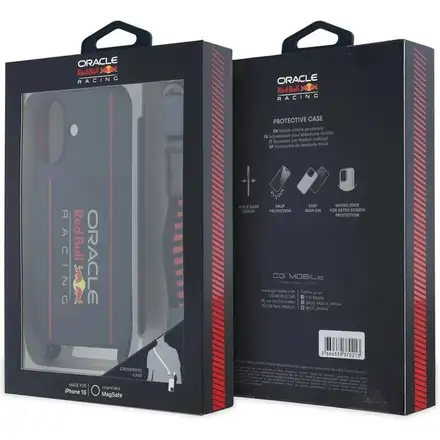 Red Bull Silicone Vertical Logo MagSafe Zadný Kryt + Crossbody popruh pre iPhone 16 modrý