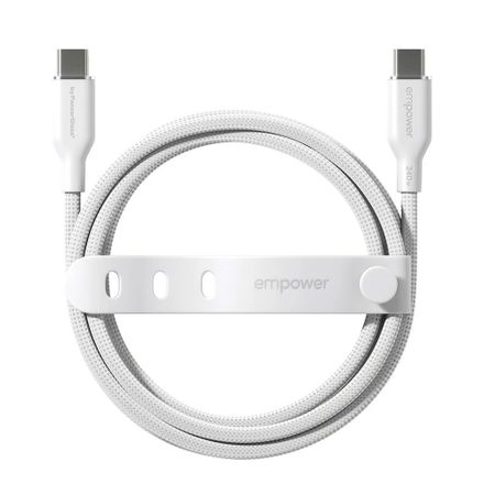 PanzerGlass kábel EMPOWER Racing USB-C to USB-C 1.2m 240W - White
