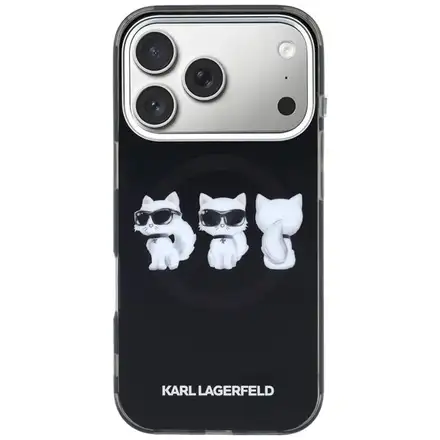 Karl Lagerfeld IML Choupette Trio Watercolor MagSafe kryt iPhone 17 Pro Max čierny