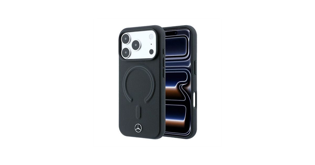 Mercedes PU Leather 3D MagSafe 18 Pro čierny