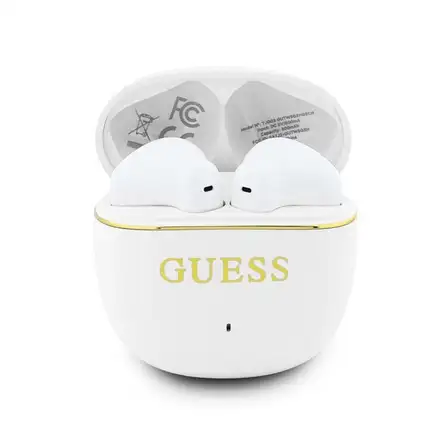 Guess Gold Line Glossy Classic Logo TWS Bezdrôtové Slúchadlá biele