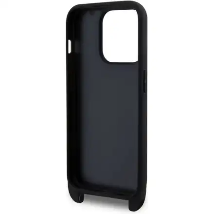 Karl Lagerfeld Saffiano Crossbody Popruh Metal Karl and Choupette kryt iPhone 15 Pro čierny