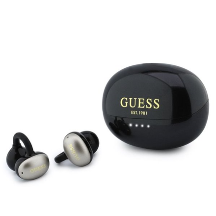 Guess Metallic Finish Classic Logo OWS Bezdrôtové Slúchadlá čierne