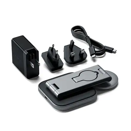 Satechi 3-in-1 Foldable Qi2 Wireless Charging Stand - Space Gray