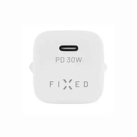 FIXED Mini Sieťová nabíjačka s USB-C výstupom a podporou PD, 30W, biela
