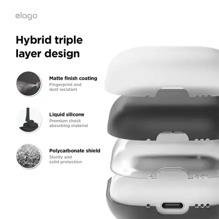 Elago puzdro Liquid Hybrid Hang Case pre Airpods 4/5 - Stone