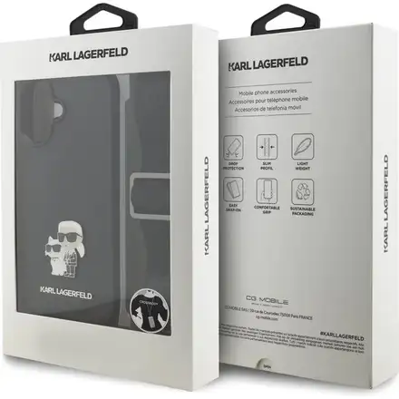 Karl Lagerfeld Saffiano Crossbody Popruh Metal Karl and Choupette kryt iPhone 17 čierny