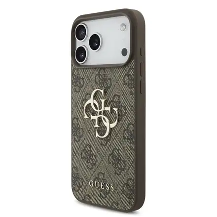 Guess PU 4G Metal Logo kryt iPhone 18 Pro Max hnedá