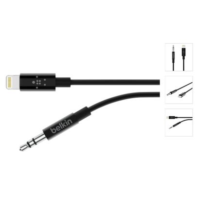 Belkin kábel Lightning - 3,5mm jack, 0,9m - Black