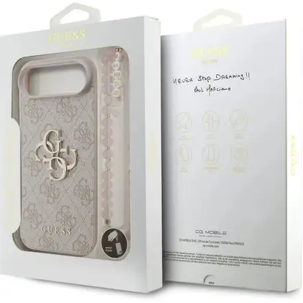 Guess PU 4G Metal Logo Strap kryt iPhone Air ružový