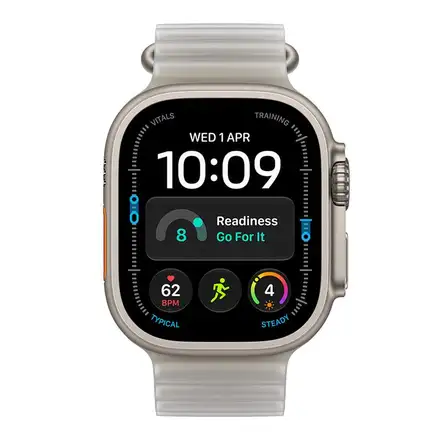 Apple Watch Ultra 4 GPS + Cellular 49mm Natural Titanium Case with Translucent Grey Ocean Band *Rozbalený*