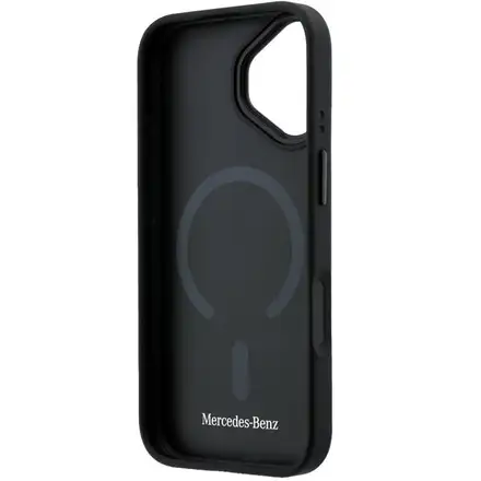 Mercedes PU Leather 3D MagSafe Zadný Kryt pre iPhone 17 čierny