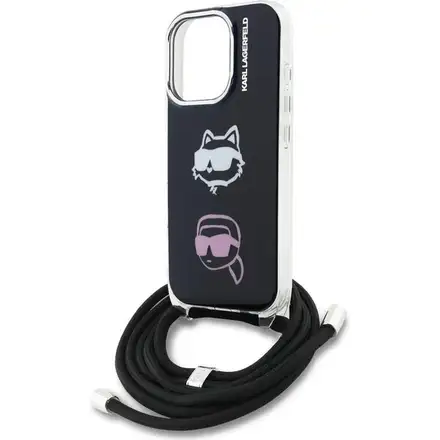 Karl Lagerfeld IML Crossbody K&CH Heads kryt iPhone 16 Pro čierny