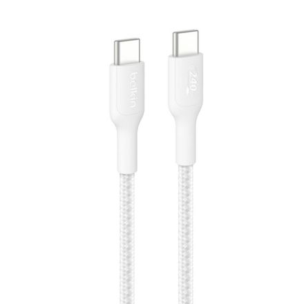 Belkin kábel Boost Charge Pro USB-C to USB-C Braided Cable 240W 1m - White