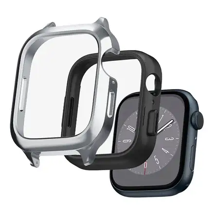 Spigen kryt Metal Fit Pro pre Apple Watch 7/8/9 45mm - Silver