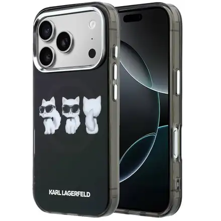 Karl Lagerfeld IML Choupette Trio Watercolor MagSafe kryt iPhone 17 Pro Max čierny