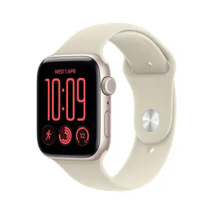 Apple Watch SE 3 GPS 40mm Starlight Aluminium Case with Sand Sport Band - M/L