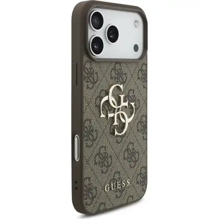 Guess PU 4G Metal Logo kryt iPhone 17 Pro Max hnedý