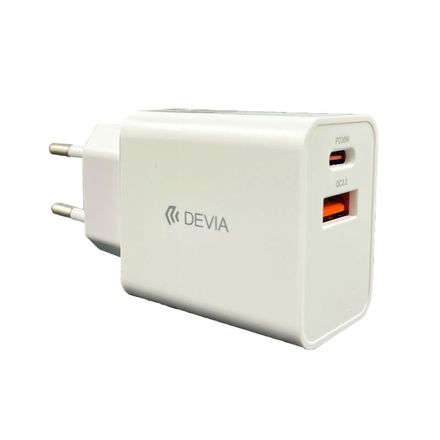 Devia sieťová nabíjačka Smart series PD&QC Quick Charger 30W - White