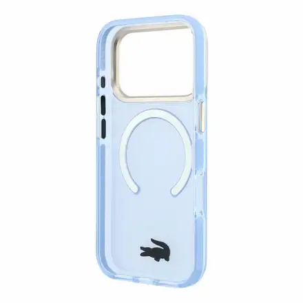 Lacoste PC/TPU Frosted Finish Gold Logo MagSafe kryt iPhone 18 Pro modrý