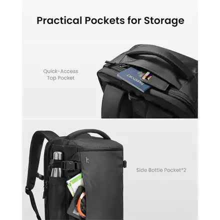 TomToc batoh T66 Travel Laptop Backpack 40L - Black