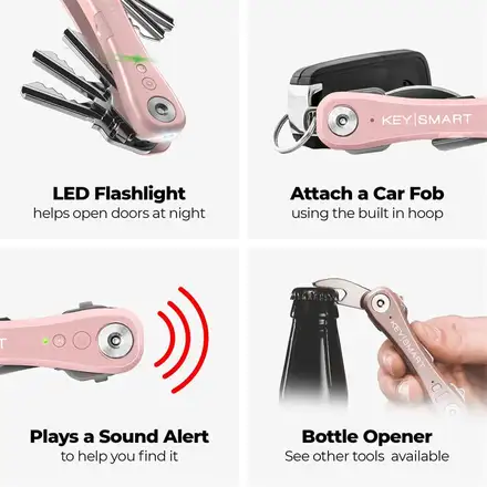 KeySmart iPro s Apple Find My - organizér kľúčov - ružový