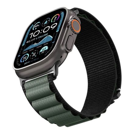 Spigen remienok Fabric Band pre Apple Watch 44-49mm - Black Green
