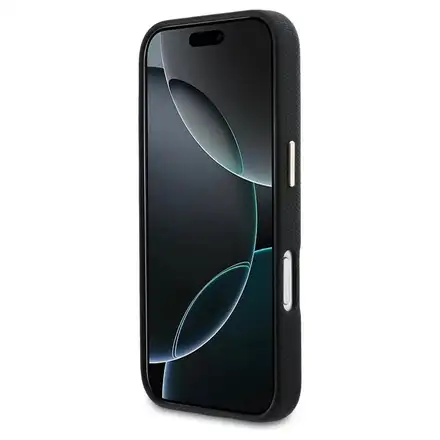 Guess PU Resin Logo kryt iPhone 17 Pro čierny
