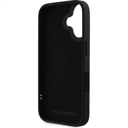 Karl Lagerfeld 3D Rubber Double Heads kryt iPhone 16 čierny