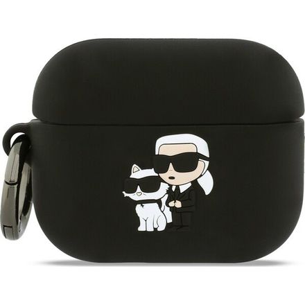 Karl Lagerfeld 3D Logo NFT Karl and Choupette Silikonové Púzdro pre AirPods 3 Pro čierne