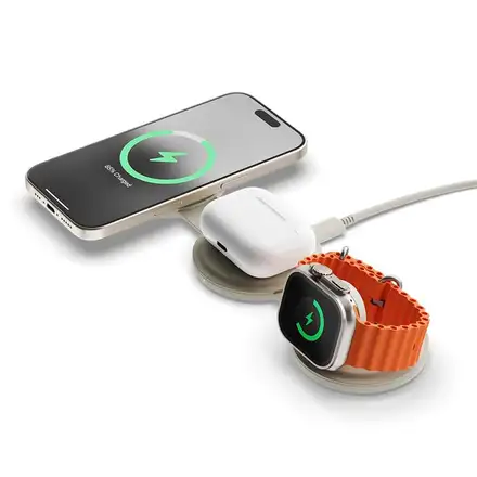 Satechi Qi2 OntheGo 3-in-1 Wireless Charger - Sand