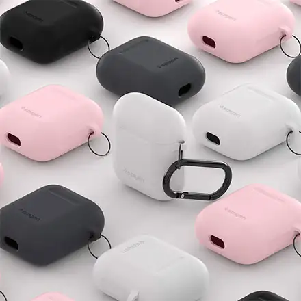 Spigen puzdro Silicone Case pre Apple Airpods 1&2 - Black