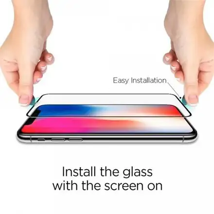 Spigen ochranné sklo Glass FC HD pre iPhone 11 Pro Max - Black Frame