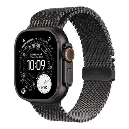 Apple Watch Ultra 3 GPS + Cellular 49mm Čierny titán s čiernym titánovým milánskym ťahom - Medium *Rozbalený*