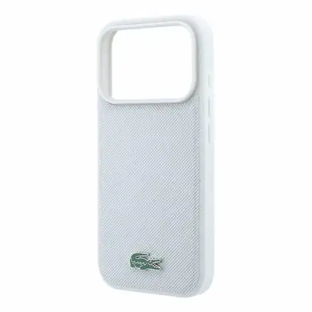 Lacoste PVC Iconic Petit Pique Metal Logo MagSafe kryt iPhone 18 Pro šedý