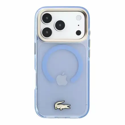 Lacoste PC/TPU Frosted Finish Gold Logo MagSafe kryt iPhone 18 Pro modrý